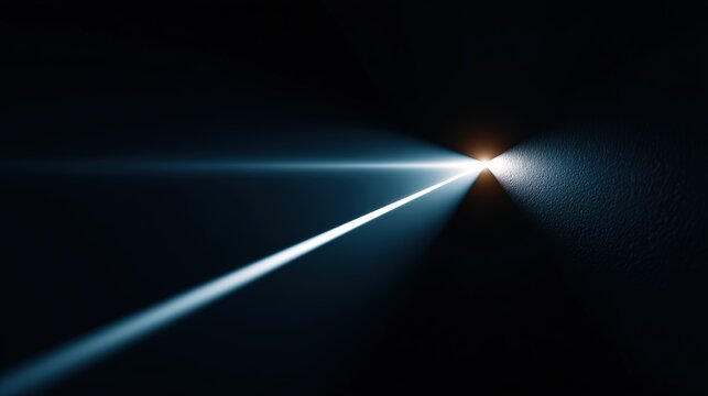 Futuristic Narrow Beam of Light Piercing Darkness in Abstract Space