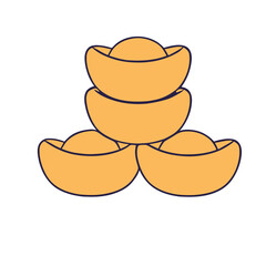Stack of gold ingots treasure. © Ramu888