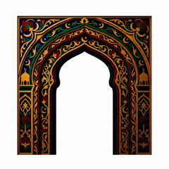 Fototapeta premium ornate archway with intricate floral and geometric patterns on a transparent background high quality professional detailed modern elegant stylish clean crisp