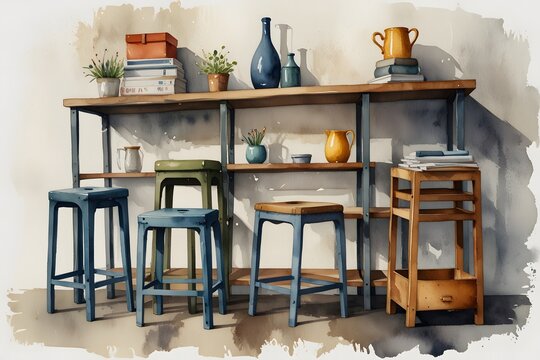 Stackable stools in storage or backroom scenes