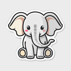Fototapeta premium Cute Cartoon Elephant Sticker