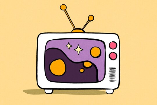 Retro TV illustration for business innovation concept design