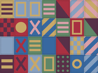 Obraz premium Cottagecore Patchwork Quilt Pattern Backdrop