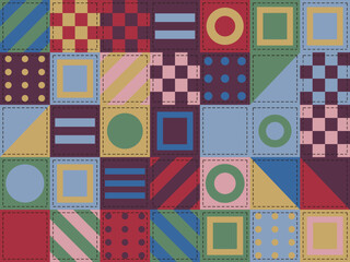 Obraz premium Patchwork Quilt Pattern Folk Craft Background