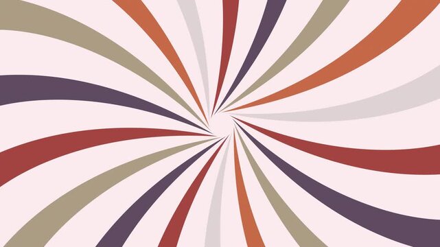 Animated rotating sunburst background with multi colors. 4K animated video