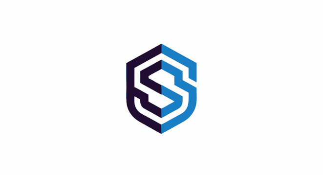 Modern shield logo design with letter S, security concept.