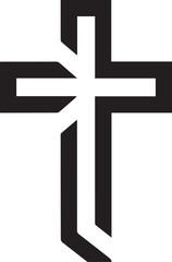 Obraz premium Bold black cross symbol with unique design isolated on transparent background, Vector, illustration