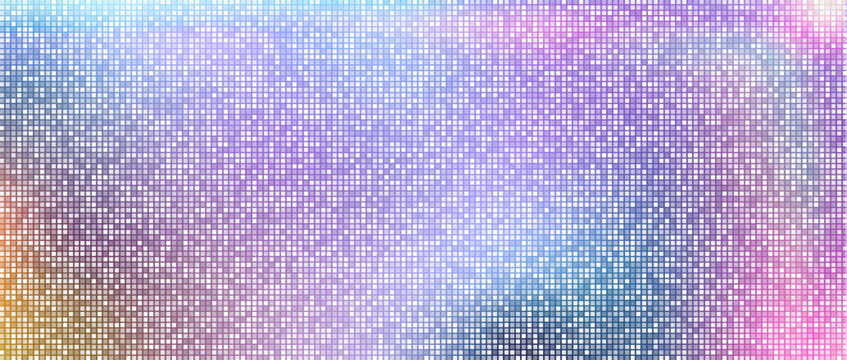 Silver sequin disco ball DJ club background with glitter tiles, bright reflections and modern disco vibe.