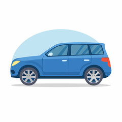 Fototapeta premium Blue SUV Car Illustration