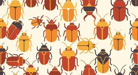 Colorful insect pattern seamless design for textile and decorative applications © Arisa