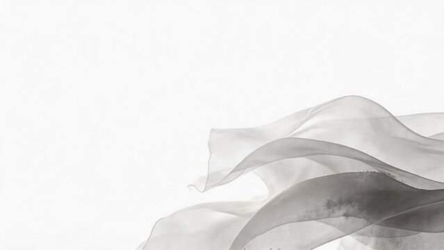 Ink Wash Flowing Chiffon Art