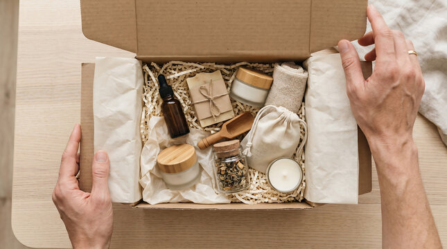 Subscription Box Unboxing Experience Flat Lay