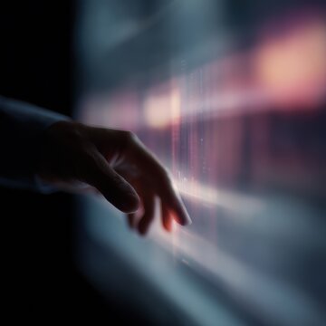 AI system predicting business trends on holographic display