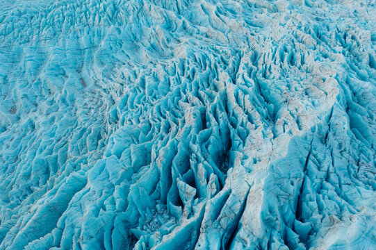 Close-up of Vatnajokull glacier ice texture in Iceland