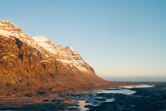 Mountain landscape near Vatnajokull Glacier in Iceland