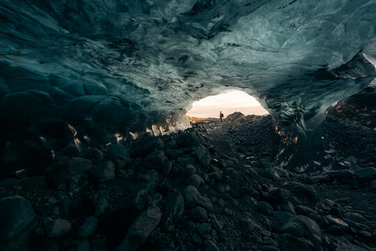 Glacier trek inside Vatnajokull ice cave in Iceland