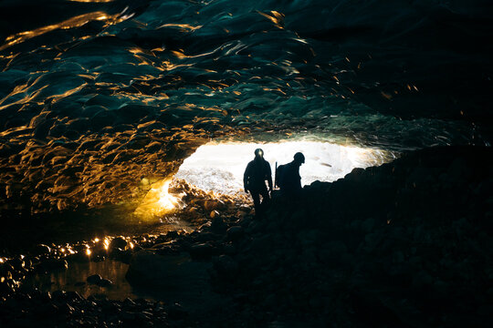 Glacier trekking in Vatnajokull ice cave, Iceland