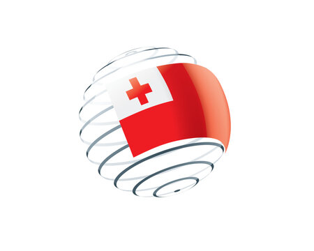 Tonga flag on an abstract globe