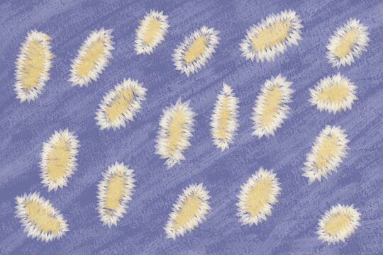 Abstract fuzzy oval pattern on lavender textured background