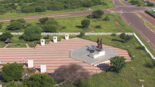 Three Dikgosi Monument in Gaborone Botswana, Khama III, Sebele I, and Bathoen