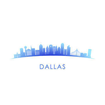 Dallas skyline silhouette. Vector design colorful illustration