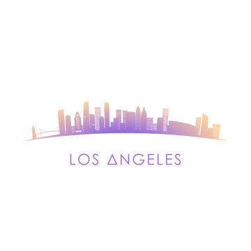 Los Angeles skyline silhouette. Vector design colorful illustration