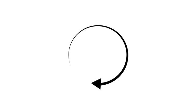 arrows forming a circular rotation symbol on black background.refresh arrow icon Abstract arrow refresh and recycle icon.arrow.4k