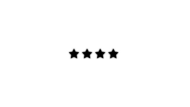 5 star rating concept animation on the background ,star review.Five star rating review animation. Customer