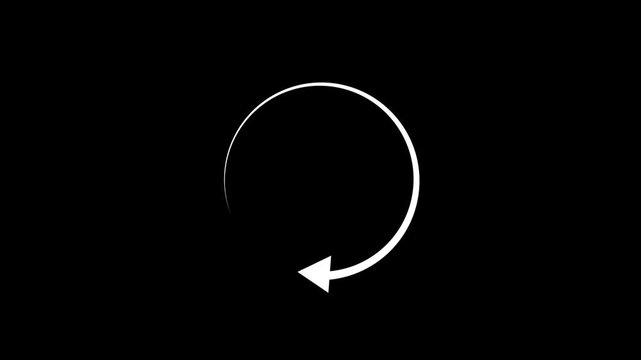 arrows forming a circular rotation symbol on black background.refresh arrow icon Abstract arrow refresh and recycle icon.arrow.4k
