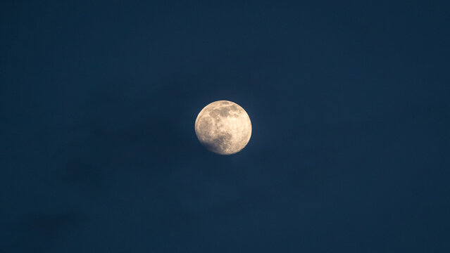 Full moon against a dark night sky