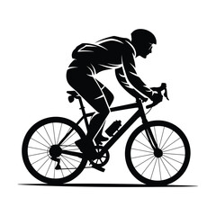 Obraz premium Professional cyclist racing bike silhouette vector illustration competitive cycling sport concept