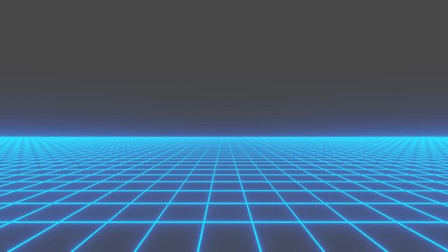 Digital grid glows with cool blue light