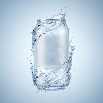 Drink can formed from water splash shape
