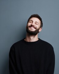 Obraz premium Joyful man portrait, positive emotion concept
