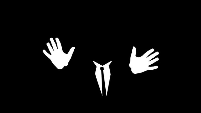 A man walking in the dark with his hands outstretched