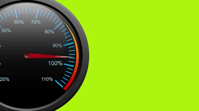 A speedometer indicating peak performance.