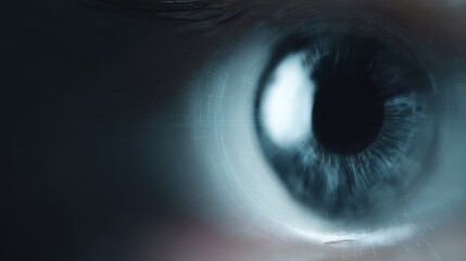Naklejka premium Eye with technology digital background, futuristic vision concept