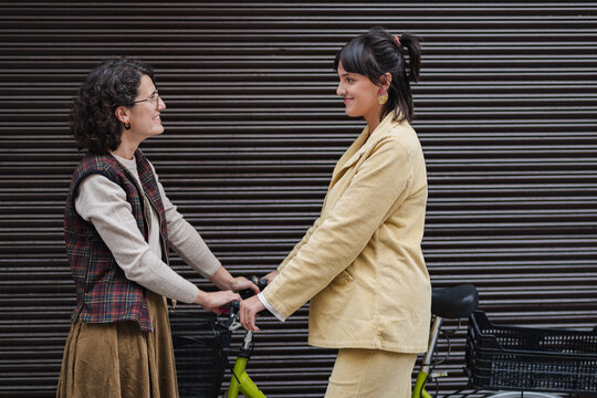 Urban interaction between two mature women