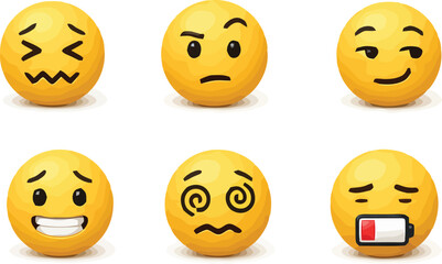 Fototapeta premium Collection of various emoticon faces