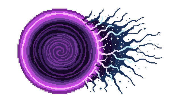 Mysterious Purple Portal with Cosmic Energy Burst.