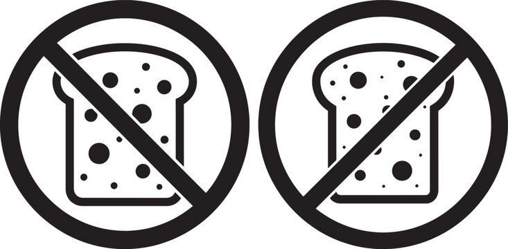 Gluten free bread icon vector silhouette no symbol