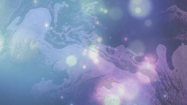 Left pale orb glowing starting motion, marble backdrop, bokeh orbs shifting, pulsing, centering
