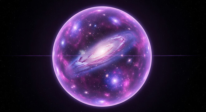 purple galaxy sphere ball on transparent background high quality professional detailed modern