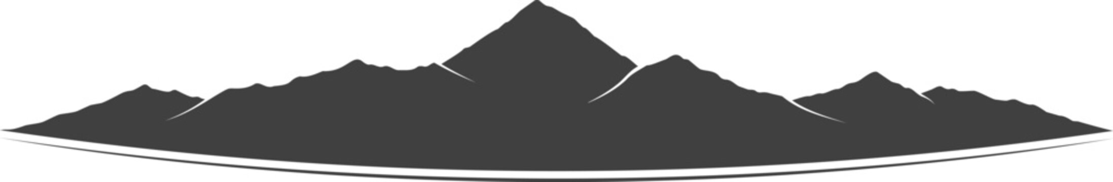Mount Everest Himalayan mountain silhouette minimal vector landscape