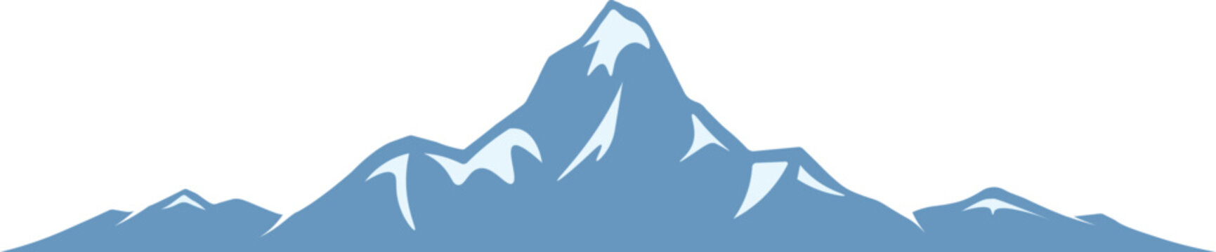 Ama Dablam mountain vector illustration, flat alpine landscape with bold color and clean ridge structure