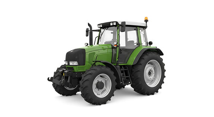 Fototapeta premium tractor in green and black on transparent background high quality professional detailed