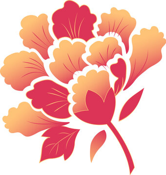 Azalea orange flower branch
