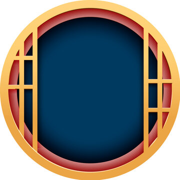 Chinese Window Tracery Round Frame