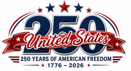 Obraz premium United states 250th anniversary celebration logo american freedom
