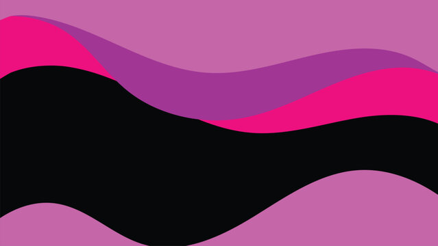 Minimal Pink and Black Abstract Wave Background with Soft Gradient for Modern Branding and Social Media Design